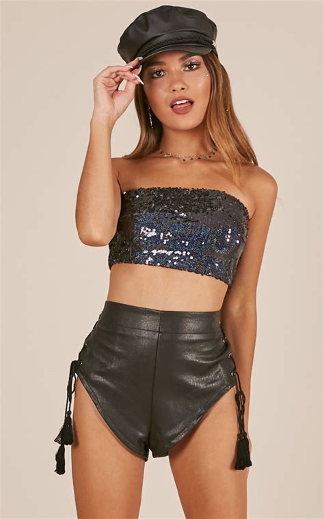 Eon will run your code, in a sandbox environment. Little Minx Shorts In Black Leatherette | Showpo