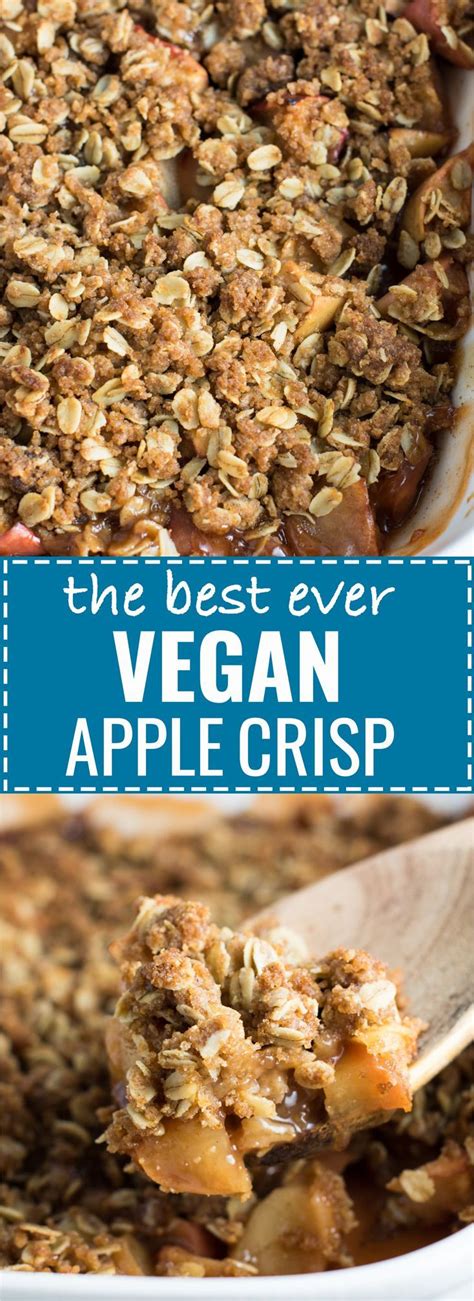 Although many people still believe making vegan desserts is complicated and expensive, this is definitely not the case! Best ever vegan apple crisp recipe - everyone RAVES about this! #vegan #applecrisp #dessert ...