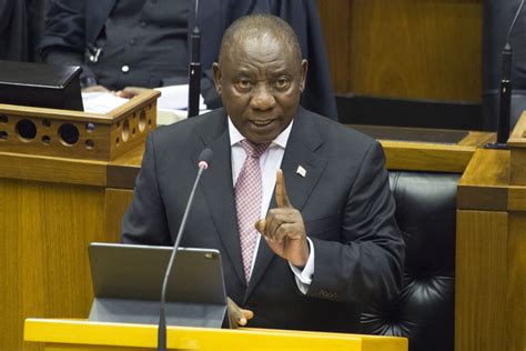 This address should have been delivered last week, but was delayed so that we could properly manage issues of political transition. Cyril Ramaphosa Address The Nation : South African Government On Twitter Photos President Cyril ...