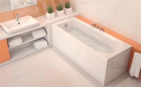 Badewanne 140x70 cm weiss inklusive fü ?e; Badewanne Rechteck FLAVIA 140x70 cm ECOLAM