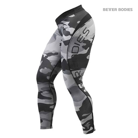 Camo high tights make you feel ready to give it your all during your work out and they have been voted best in test time after time. Better Bodies Camo Long Tights- Grey - Fightershop