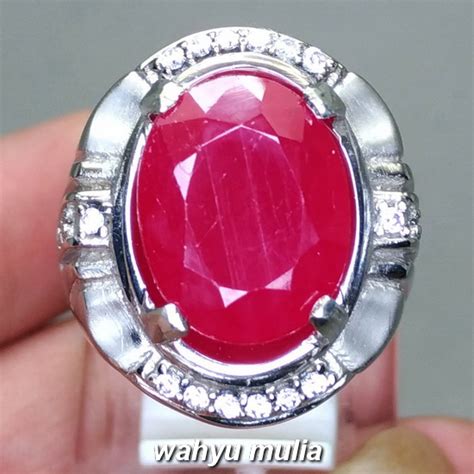 Bedanya dari yang lain, energi negatifnya sudah dibersihkan oleh. Cincin Batu Akik Natural Merah Delima Ruby Cutting Asli ...