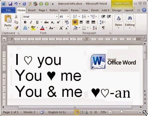 In microsoft excel gibt es keine integrierte schaltfläche für ein wasserzeichen. Gambar Tips Membuat Simbol Lambang Cinta Love Hati Heart ...