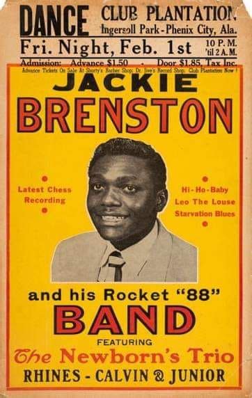 Brenston was the lead vocalist of turner's group who eventually left to go solo. Jackie Brenston | Music concert posters, Concert posters ...