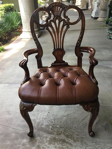 And a classical rocking chair can be the perfect place to sit when knitting a nice long scarf. 12 Traditional Style Leather Seat Dining Chairs by ...