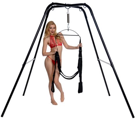 You sit on a dining chair or an office chair, but in an armchair. Suspension Swing Stand - The BDSM Toy Shop