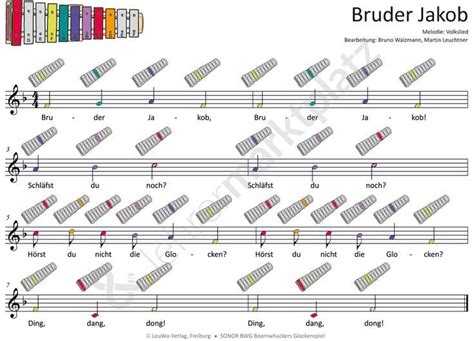 Ding, dong, dong, ding, dong, dong. Bruder Jakob - MP3-Dateien & Noten für Klavier, Melodica ...