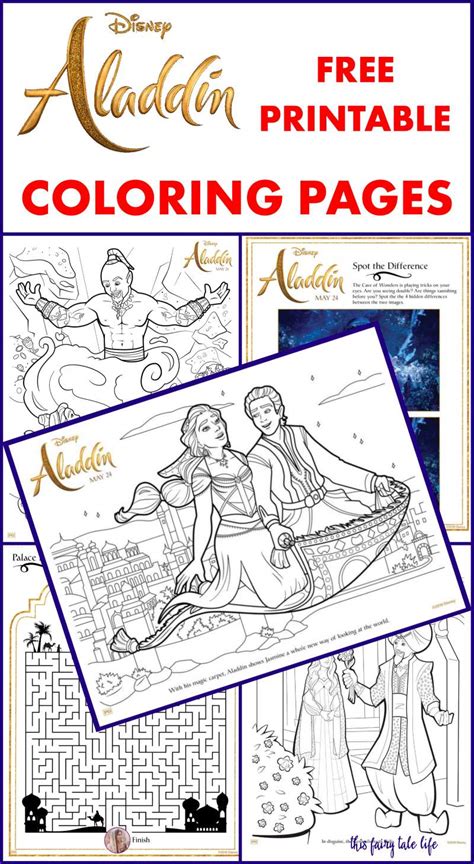 Aladdin coloring pages for kids you can print and color. Free ALADDIN Printable Coloring Pages and Activities ...