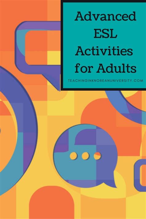 Maybe you would like to learn more about one of these? Advanced ESL Activities for Adults (Speaking, Listening ...