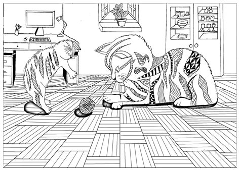 We have collected 37+ cat coloring page for preschoolers images of various designs for you to color. Cat to color for children : Cat and kitten playing - Cats ...