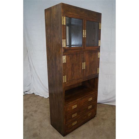 Dining room furniture, dining tables, henredon. Henredon Scene One Campaign Style Liquor Curio Cabinet ...