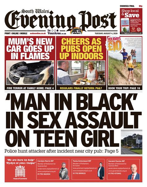 Indb is an online database of information related to world newspapers, magazines and news sites. South Wales Evening Post-August 04, 2020 Newspaper