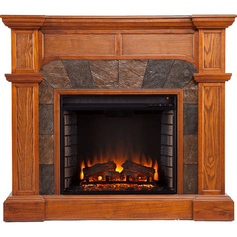 The 23 electric fireplace insert for the del59man has realistic flame and can be used with or without heat resin ember log set. Southern Enterprises Cartwright Fireplace TV Stand | Sylvane