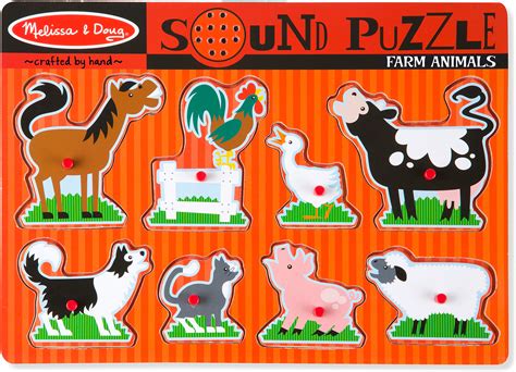 Aside from cattle or cows, another example of farm animals includes horse, pig, chicken, goat, and sheep. Farm Animals Sound Puzzle - Village Toy