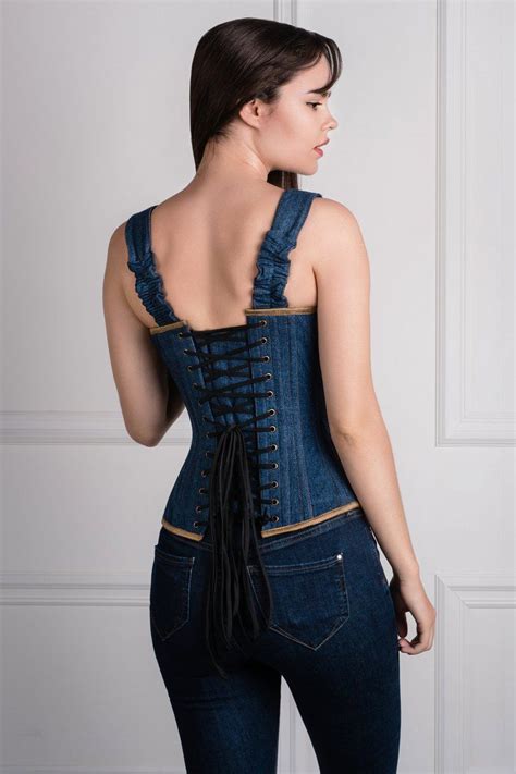 There should be no chance that the corset could begin to slip around your body, or up or down on your body. Denim Military Inspired Shoulder Strap Corset in 2020 ...