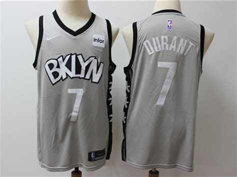 Here's what they look like. Brooklyn Nets #7 Kevin Durant 2019-20 Gray Statement ...