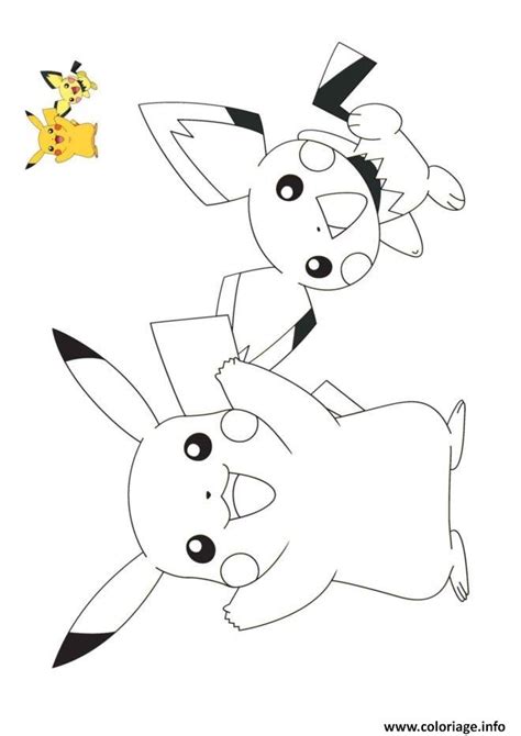 Coloriage sacha et pikachu à imprimer. Coloriage Pokemon Pikachu Et Raichu dessin