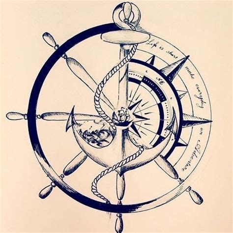 Compass helps to find out the way in the sea. Image result for anchor compass tattoo design | Anchor ...