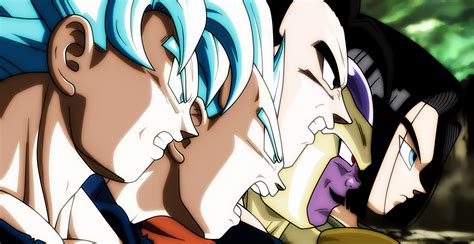 The 2nd universe's warriors of love are out for blood, and it's up to the androids of the 7th universe to stop them! Dragon Ball Super - Universe 7 II by hirus4drawing on ...