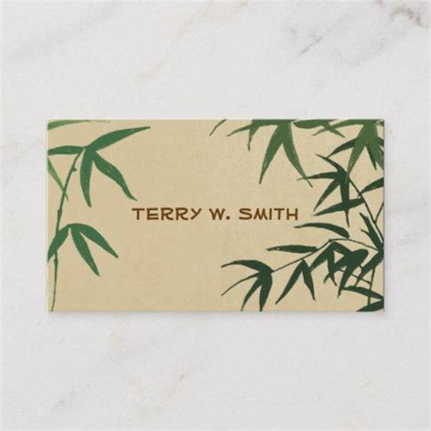 Get bamboo plant personalized business cards or make your own from scratch! Bamboo Business Cards in 2020 | Fresh business cards, Spa ...