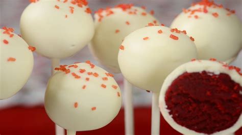 Mix ingredients and fill the bottom of the cake pop mould ¾ of the way up and place the other mould on top. Red Velvet Cake Pops Recipe Demonstration - Joyofbaking ...