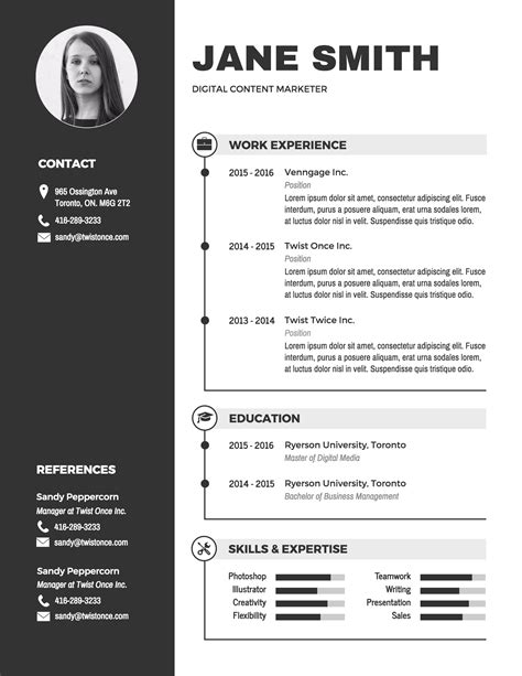 Graphic designer resume sample (text version). Infographic Resume Template For Freshers • Business ...
