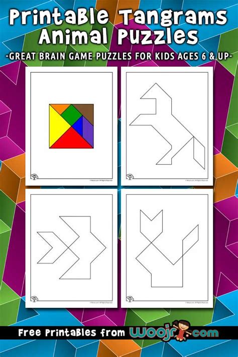 Tangrams template, tangrams printables free, tangrams puzzles online, tangrams printable pdf. Printable Tangrams Animal Puzzles | Woo! Jr. Kids ...