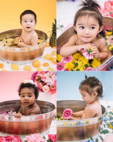They can also be placed on a table or the floor, depending on which is more comfortable and convenient for you when giving your. Baby Flower & Fruit Bath Photos by Two Twenty Photos. Fun ...
