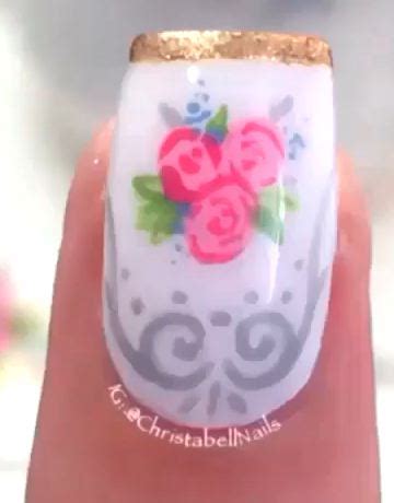 Descubre cómo hacer una divertida manicura floral fácil y rápido. Diseño de flores en uñas paso a paso ~ Belleza y Peinados
