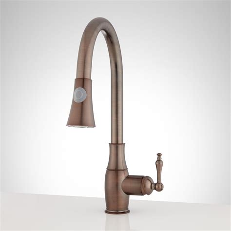 A single hole kitchen faucet has a cylindrical base member. Cooper Single-Hole Pull-Down Kitchen Faucet - Oil Rubbed ...