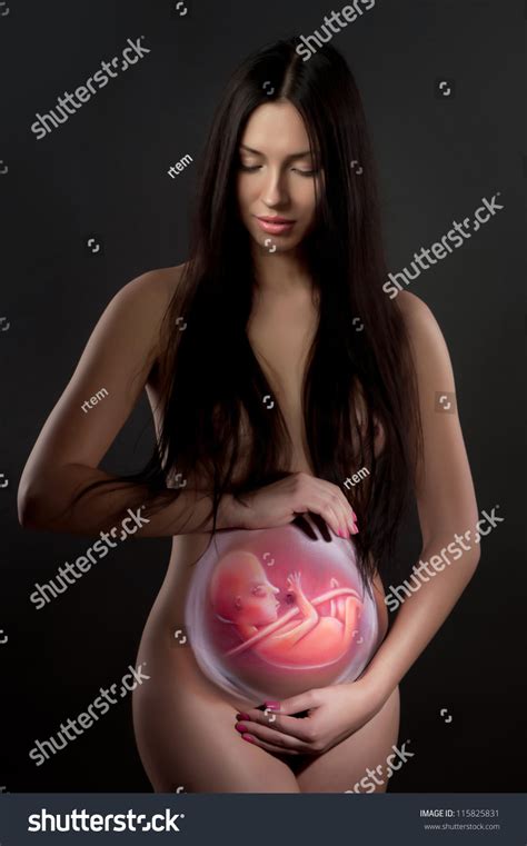 Pregnancy causes many changes in a woman's body. Body Painting Of A Pregnant Woman And The Fetus Stock ...