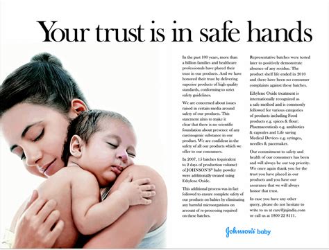 For more than a hundred years, new mothers have trusted johnson's® products to provide the purest, gentlest, and mildest care for their babies. Why Johnson & Johnson India's print ad today irked me ...