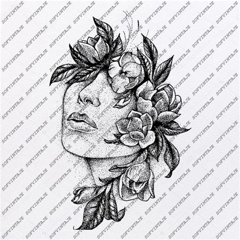 Png file svg file eps file cdr file. The face in the flowers Svg File-Woman Original Design ...