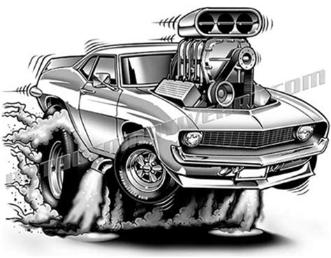 Sick, twisted and politically incorrect. 1969 chevy camaro cartoon clipart high quality, Buy two ...