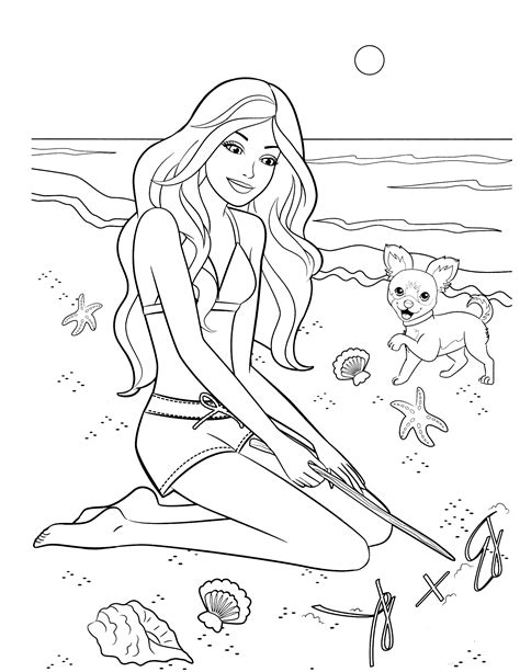 Pour imprimer les coloriages suivez les étapes suivante: Coloriage Barbie à la plage à imprimer et colorier