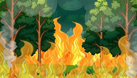 Los incendios forestales pueden ser devastadores. Un desastre forestal de incendios forestales 444855 Vector ...