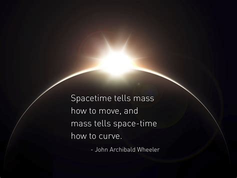 Spacetime tells mass how to move, and mass tells space-time how to curve. - John Archibald 