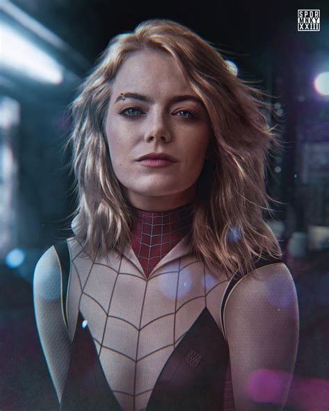 She made her film debut in the teen comedy superbad (2007) and went on to star in popular hits such as easy a (2010) and critically acclaimed movies such as la la land (2016), for which she won an oscar. Emma Stone as Spider-Gwen : Spiderman