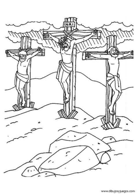 Novos jogos de pintar para crianças. dibujo-de-jesus-en-la-cruz-crucifixion-005 | Dibujos y juegos, para pintar y colorear