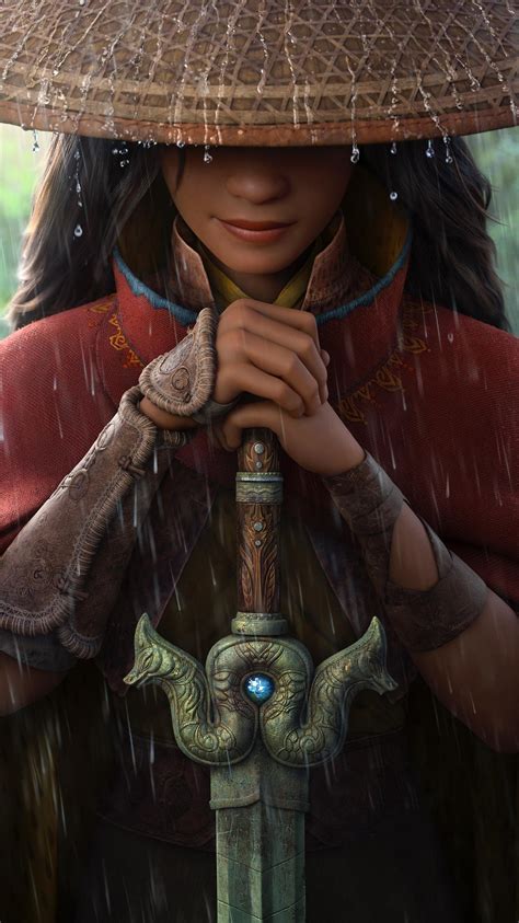 Disney's raya and the last dragon, starring @cassandrasteele (raya) and @awkwafina (sisu, the last dragon). Raya and the Last Dragon (2021) Phone Wallpaper | Moviemania