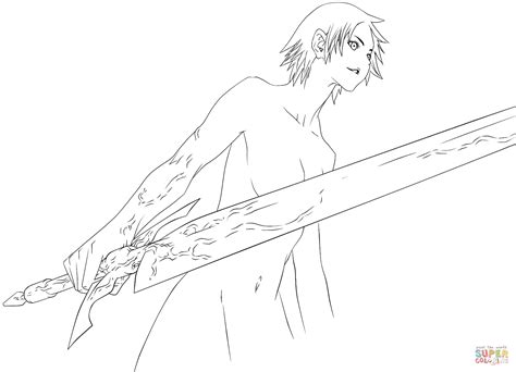640 x 960 file type: Priscilla from Claymore coloring page | Free Printable ...