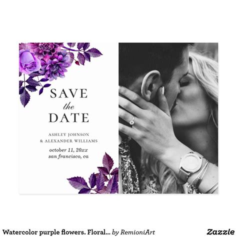 Check out our first date flowers selection for the very best in unique or custom, handmade pieces from our shops. Watercolor purple flowers. Floral Save the Date Postcard ...