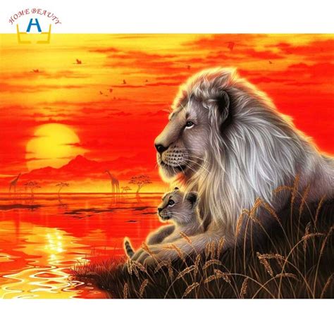 Choose your favorite lion drawings from millions of available designs. sunset lion draw pictures by numbers posters and prints canvas paintings on the wall home ...