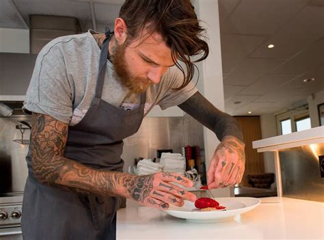 Robert sandberg is a famous chef. Robert Sandberg is cooking the strawberry