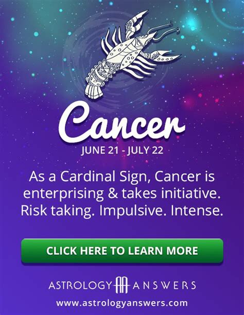 Daily, weekly, monthly, yearly horoscopes and cancer compatibility charts are also available. Pin by Astrology Answers | Horoscopes on Cancer Facts ...