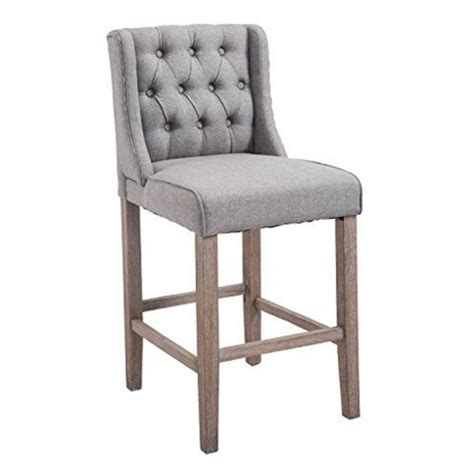 Overstock.com has been visited by 1m+ users in the past month HOMCOM 40" Tufted Wingback Counter Height Armless Bar ...