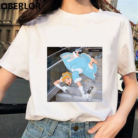 It's not a hobby, it's an addiction. Cinderella Print T Shirt Women Summer White Short Sleeve Harajuku Aesthetic Clothes L0082 di ...