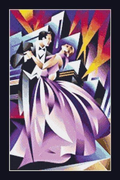 In three simple steps you will transform a picture into a beautiful cross stitch chart. Art Deco Abstract Dancing Couple Cross Stitch Pattern in ...