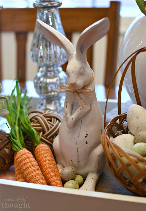 Group your items together to make an attractive display. Simple Easter Vignette - A Wonderful Thought