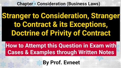 In this case, two fathers agreed that if their children got married, both there are exceptions to the general doctrine of privity of contract. Doctrine of Privity of Contract | Stranger to Contract ...